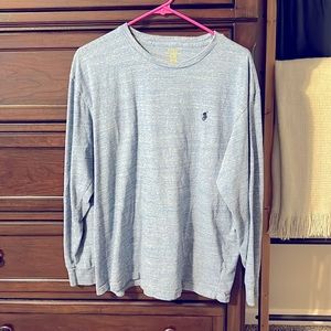 POLO Ralph Lauren men’s light blue/heather gray long sleeve shirt- Large